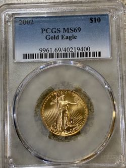 2002  1/4 oz Gold Eagle G$10 MS69 PCGS