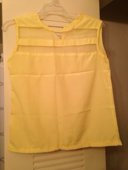 Yellow chiffon blouse small