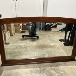 Dark Wood Dresser Or Wall Mirror