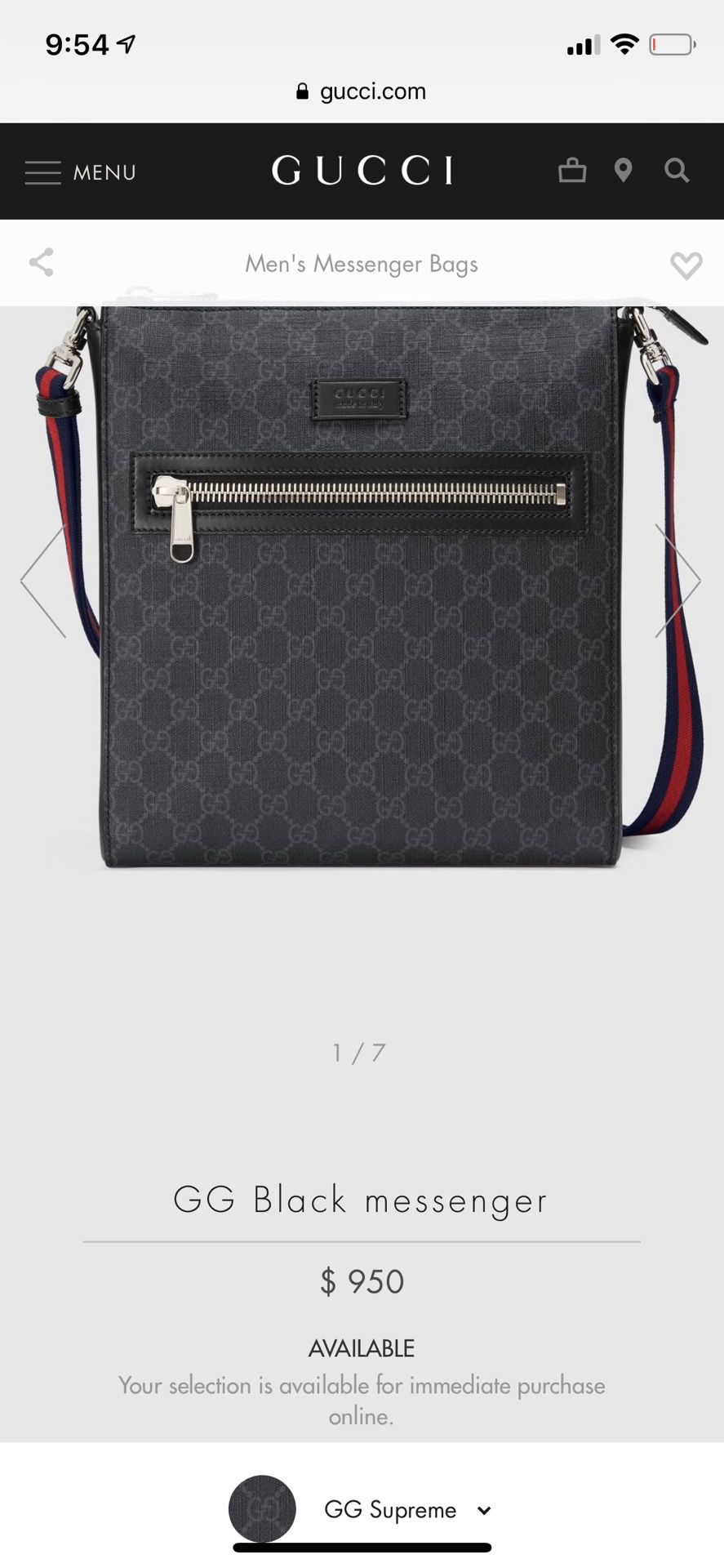 New Gucci Black messenger bag