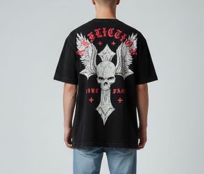 NEW Affliction Men’s T-Shirt MEDIUM  Black Short Sleeve Rebel Soul NWT