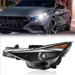 TODO Headlights Assembly Compatible with 2021 2022 Hyundai Elantra, Left Driver Headlamp for 92101-AB000 HY, Halogen Assembly with Bulbs Includ