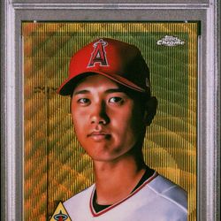2022 PLATINUM ANNIVERSARY SHOHEI OHTANI GOLD WAVE REFRACTOR #1 MINT 9