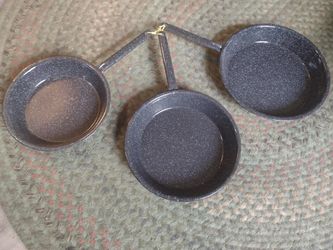Three Piece Enameled Camp Ware. 