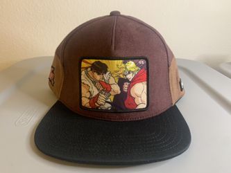 Street Fighter Ryu vs Ken Suede Brown Black Snapback Capslab Brand