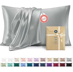 Bedsure Satin Pillowcase, Similar to Silk Pillow Cases Queen Size Set of 2, Cooling Pillow Case Covers with Envelope Closure, Room Decor Gifts for Wom