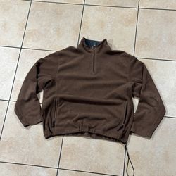 Brown Quarter Zip Fleece Jacket XL