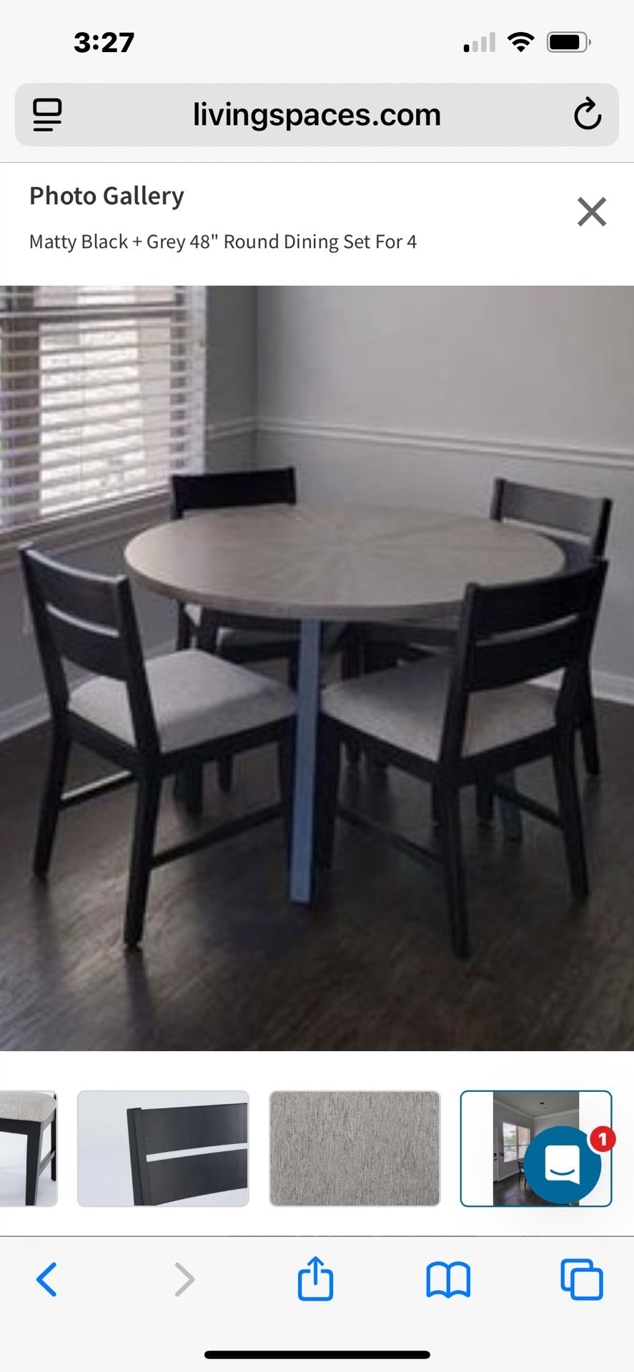 Dining table and chairs