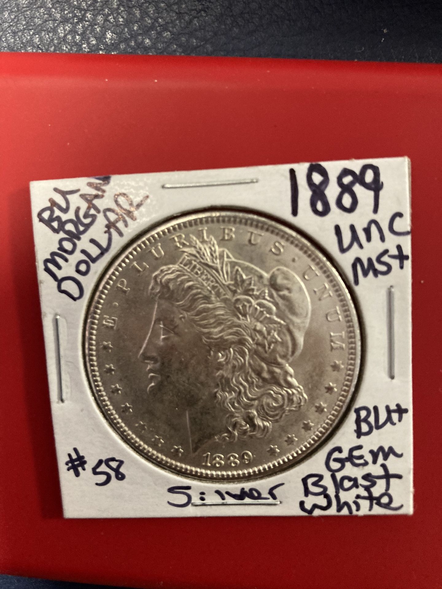 1889 Silver Morgan Dollar Blast White Uncirculated 