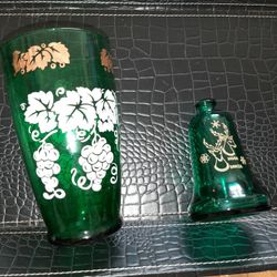 Beautiful midcentury modern tall glass and 1982  Christmas