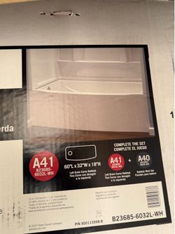 60" X 32" Left Drain Curve Bathtub Tina Curve