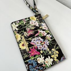 Betsey Johnson Black Florals Wristlet Wallet 