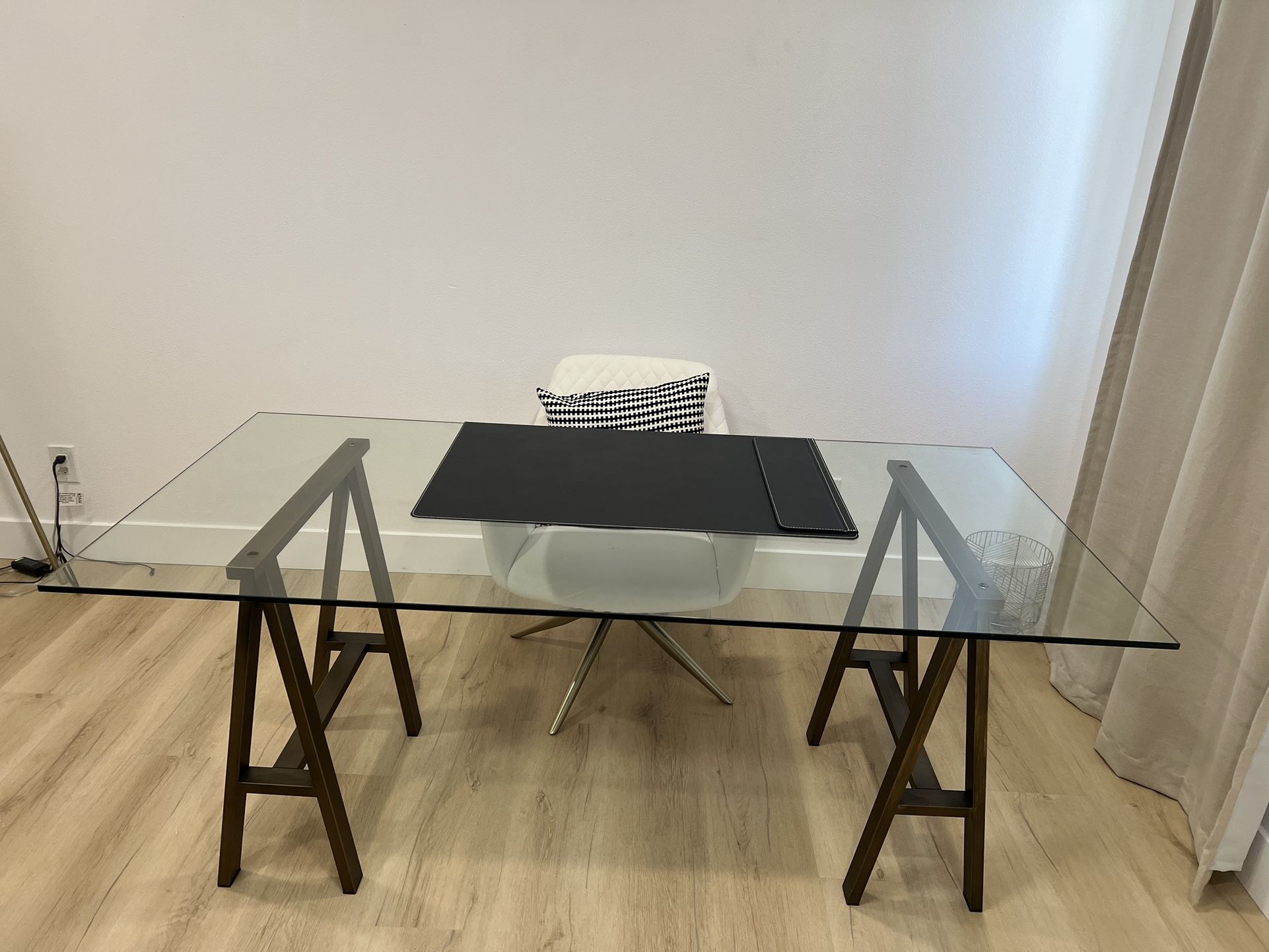 Glass Desk (or Dining table) And chair