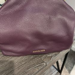 Michael Kors Wine Color Leather Handbag 