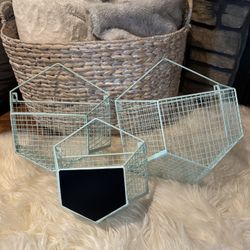 Set Of Three Wire Wall Basket Set.
