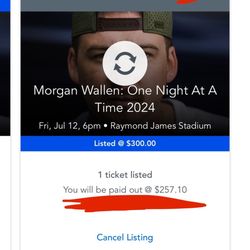 Morgan Wallen 07-12-24 Tampa Bay Ticket 