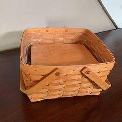 Longaberger Cake Basket With Liner And Stand