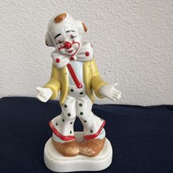 Vintage Porcelain Circus Clown 6” Figurine Vintage