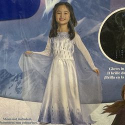 Girls DISNEY FROZEN Snow Queen Elsa Costume Size M 7-8 New 