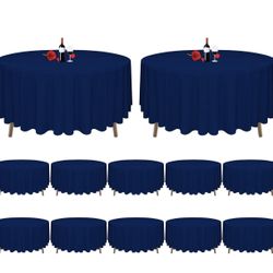  round navy blue tablecloths ,12 pack