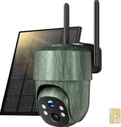 4G cellular solar-powered security trail camera with a larger capacity battery  360° panoramic view, HD color night vision, motion detection activatio