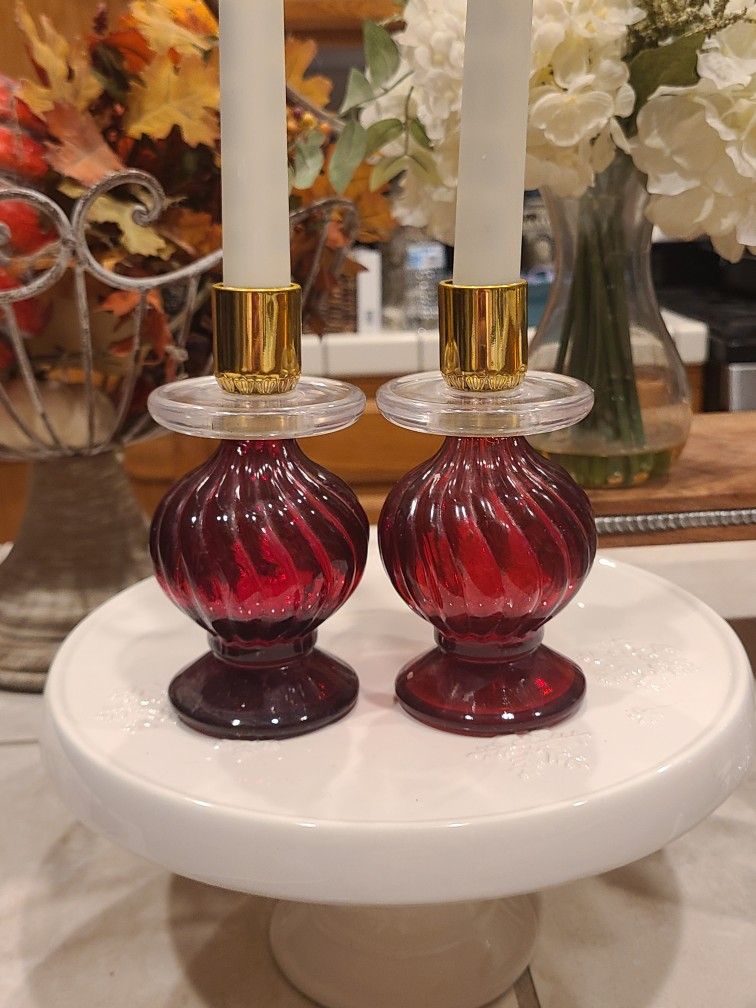 Vintage Candle Holders From Avon. Candles Not For Sale