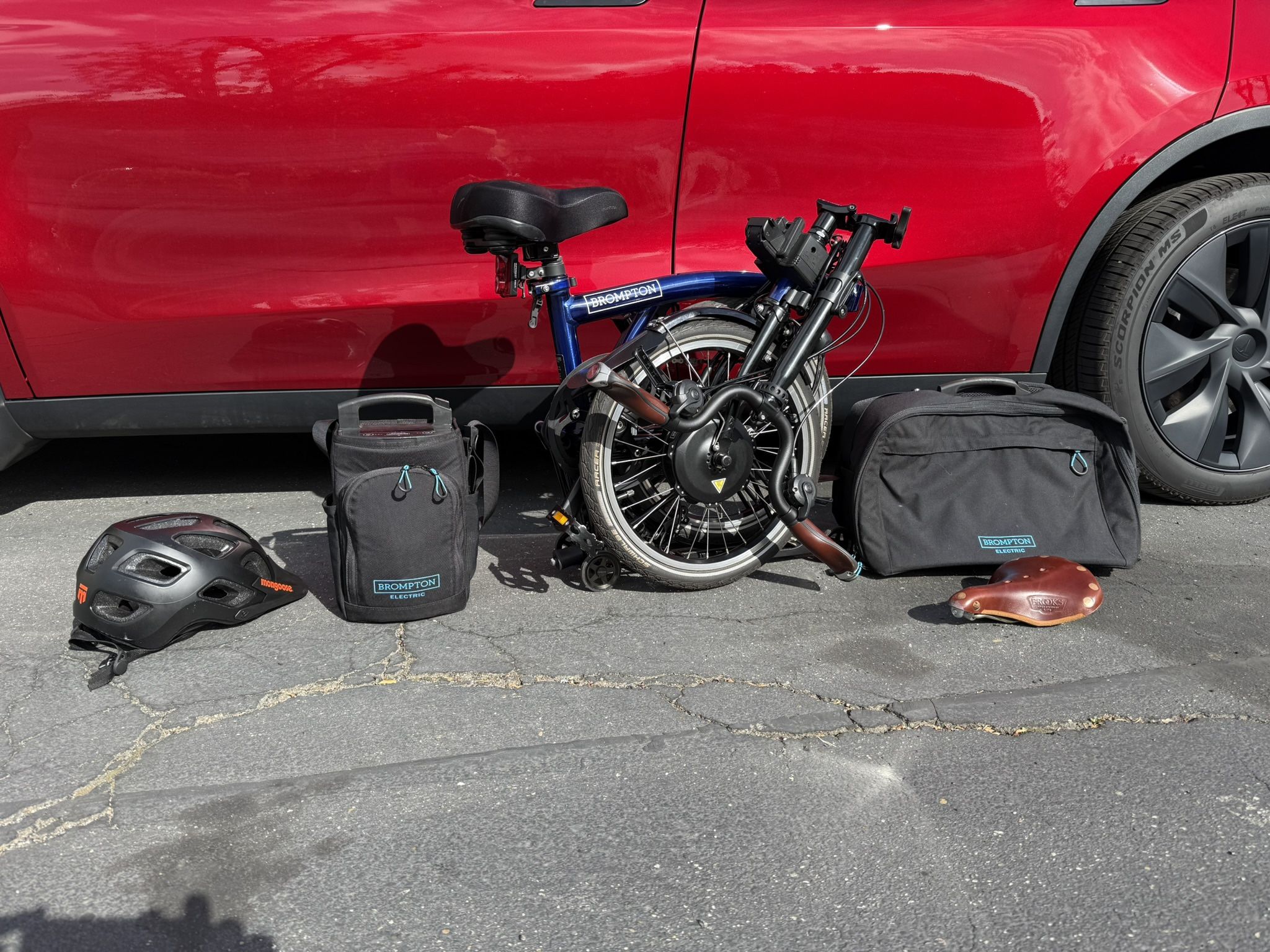 Brompton Electric H6R Folding Bicycle with Accessories and Saddles