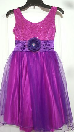 Fushia pink and purple sequin dress