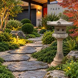 Large Japanese Pagoda Stone Garden Lantern Vintage Outdoor Statue Heavy Tall Statue Sculpture Landscape Asian Japan 3 Piece