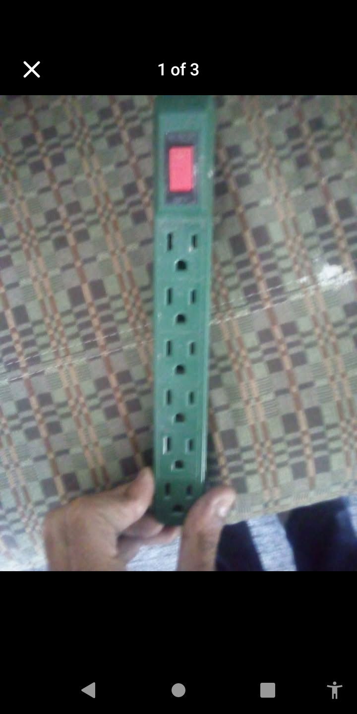 Green Extension Cord With 6 Plug Outlets 