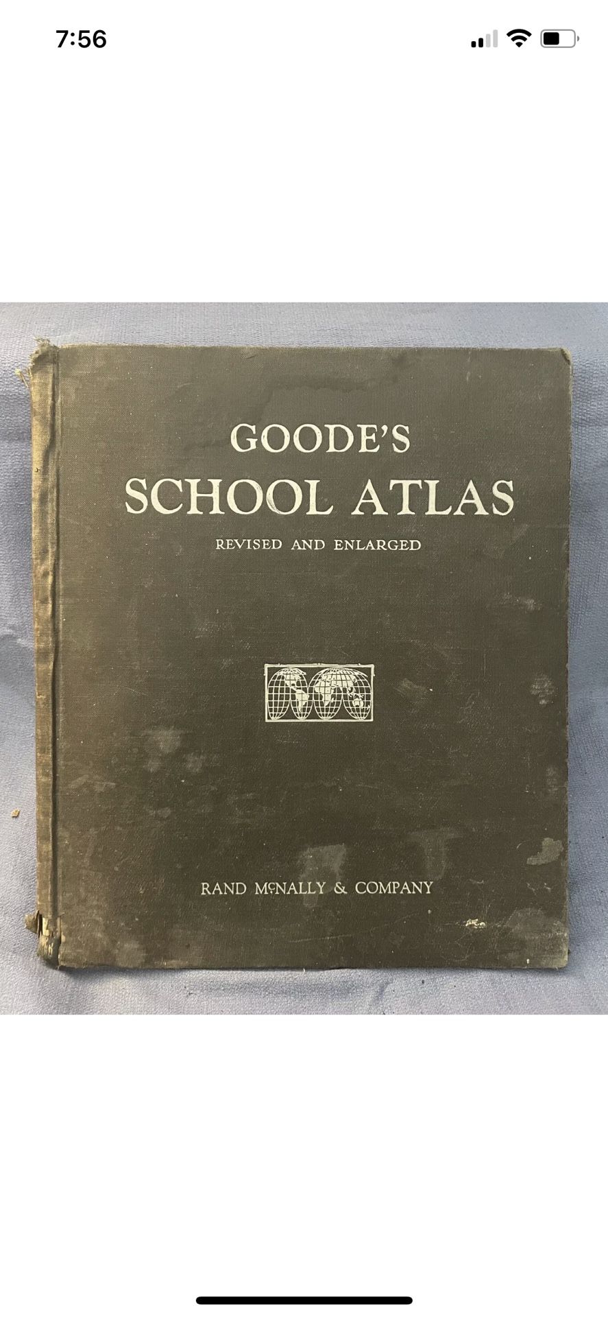 Goode's School Atlas : J. Paul Goode, 1943 Revised Enlarged Ed. HC, Rand McNally