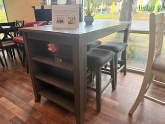 CLEARANCE Timbre Table w/ Storage and 4 Stools