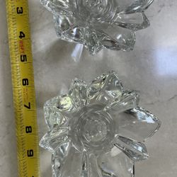 Crystal Candle Holders  TWO PAIRS 
