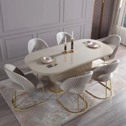 Dining Set, Table & 6 Chairs