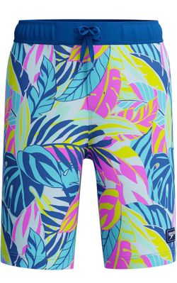 Speedo Boys E-Board Printed Swim Trunks XS Neon Violet UPF 50+ Boardshorts NWT