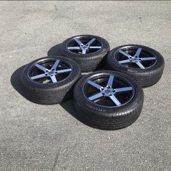  WHEEL -SET 17x7.5 Black Machined Velsen 463 wheels with 225 50  ZR17