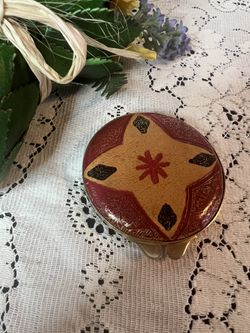 Antique Leather Compact. Made In Italy 