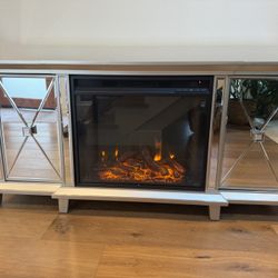 TV Stand With Electric Fireplace 