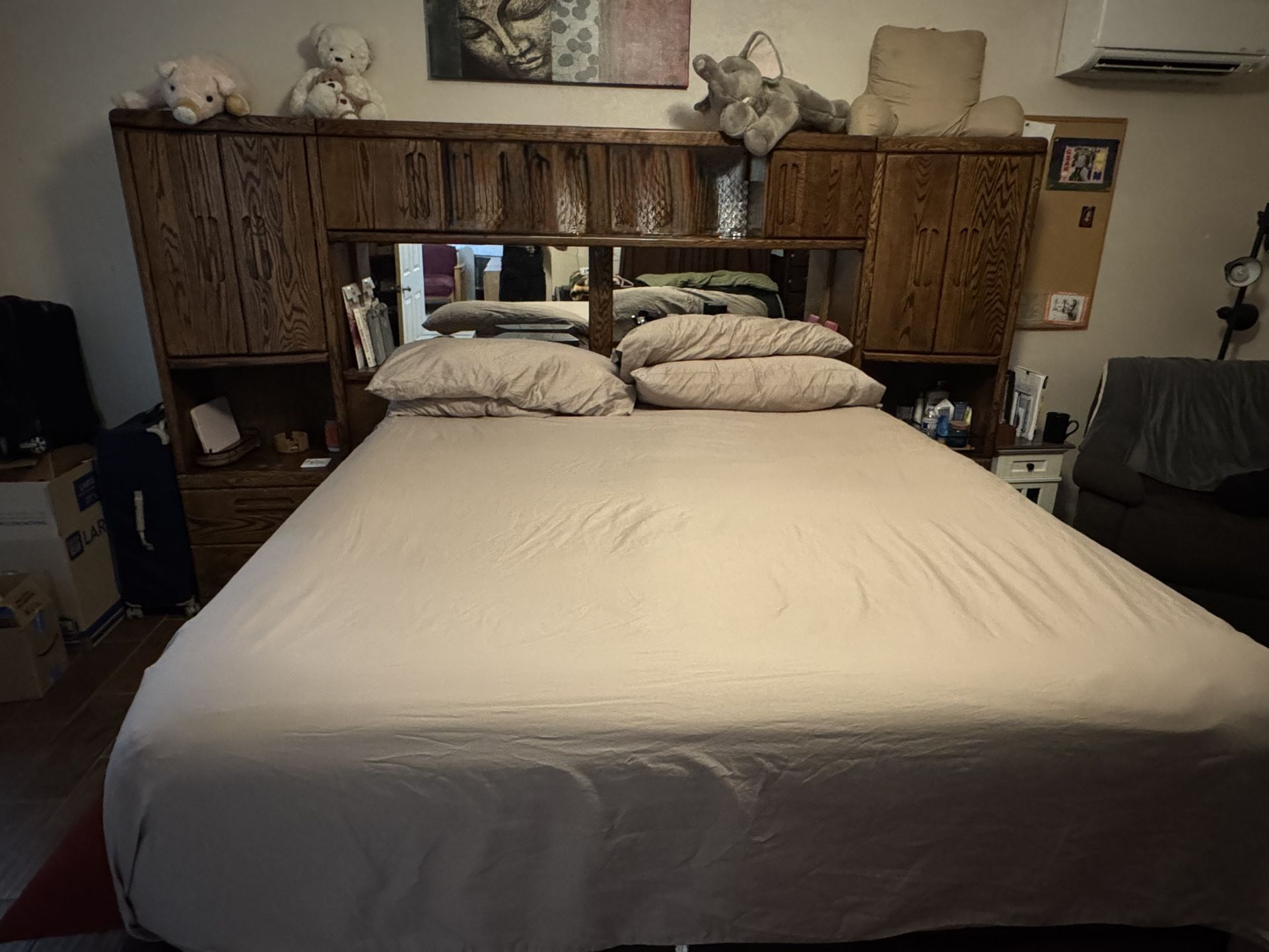 Ca. King bed with large frame