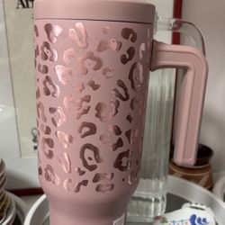 Pink Hydropeak Tumbler With Leopard Print 