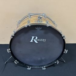 24 x 16 Rogers USA Kick Drum in Butcher Block. Vintage. Collectible. Great Condition!