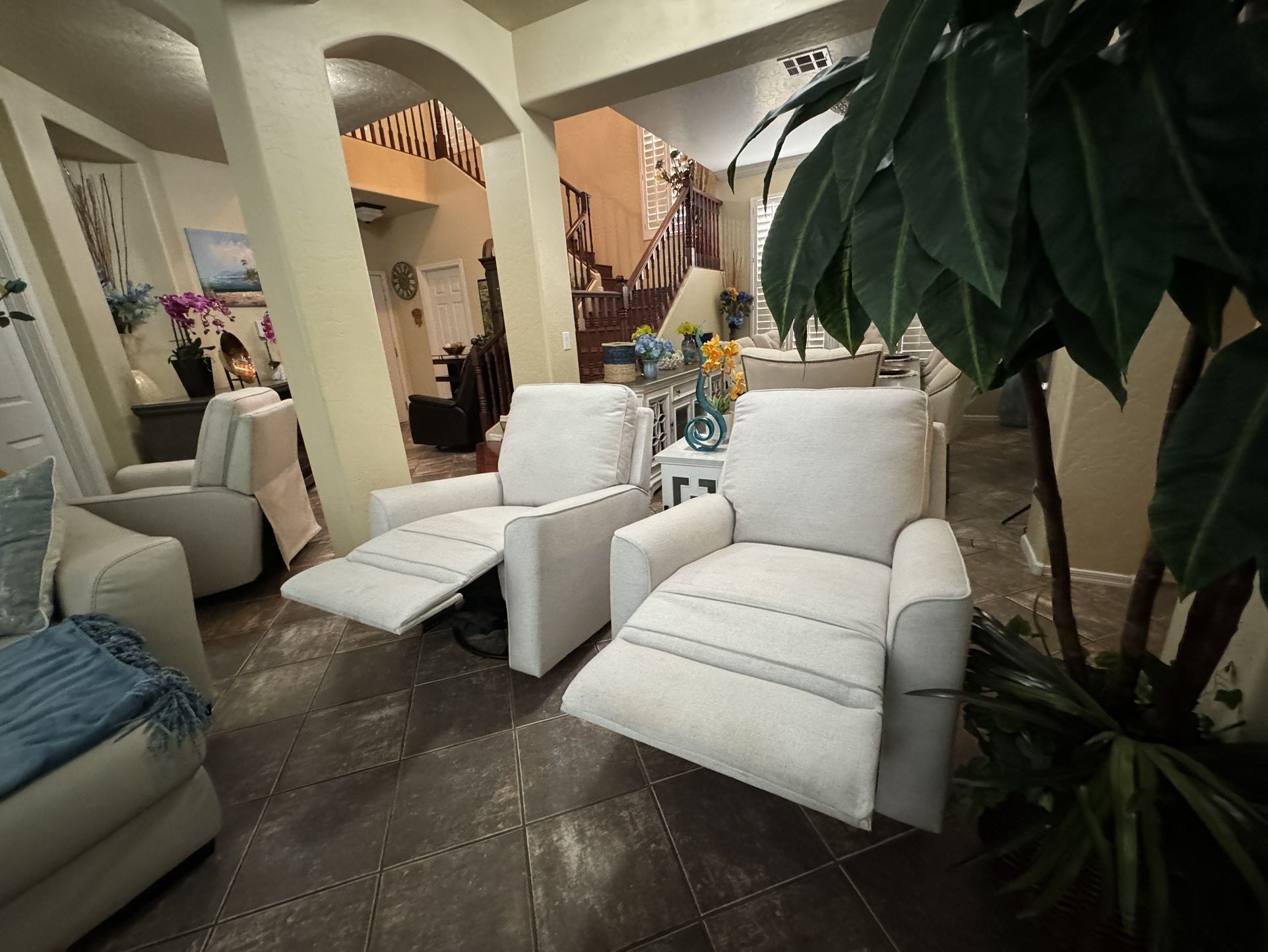 Beautiful set of two True Innovations Paxley Fabric Swivel Glider