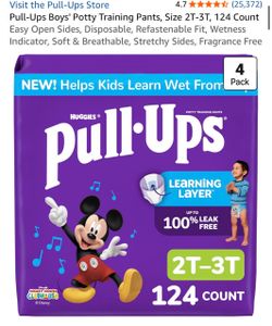 Brand New Pull-Ups Boys' Potty Training Pants, Size 2T-3T, 124 Count