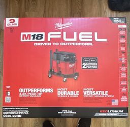 Milwaukee 0920-22HD M18 FUEL 9-Gallon Dual-Battery Wet/Dry Vacuum Kit