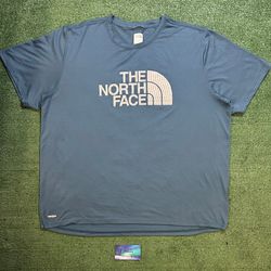 North face blue half dome logo tee