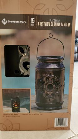 Crestview Ceramic Lantern Black NIB