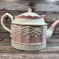 Vintage Lennox Pink Tea Pot Beautiful Design! 