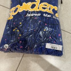Dark Blue Sp5der Hoodie Best Quality