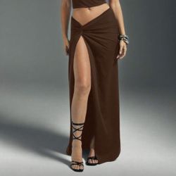 Shein Chocolate Brown Maxi Skirt