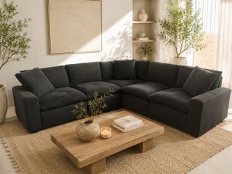 Restoration Hardware Dupe Feathered Down Sectional Sofa Couch (Like Brand New)